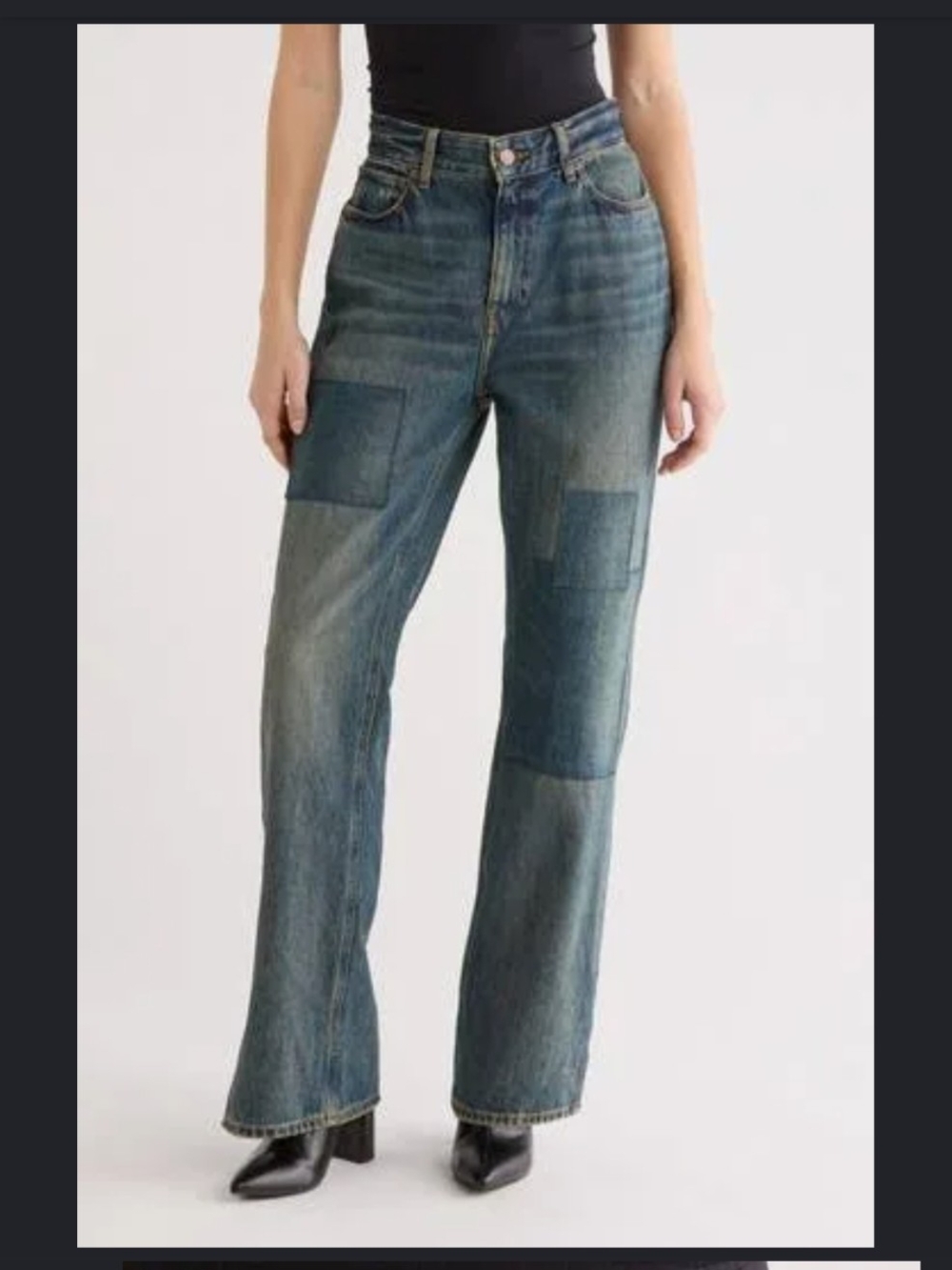 Good American Wide-Leg High-Rise Jeans - Blue Wash - Picture 2 of 5